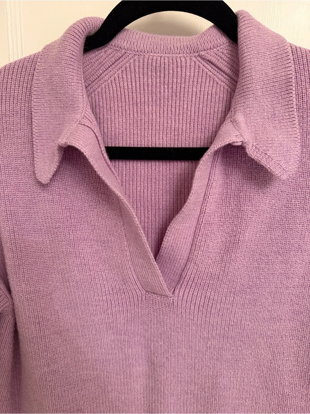 lululemon athletica Lilac V-Collar Knit Pullover Wool Blend